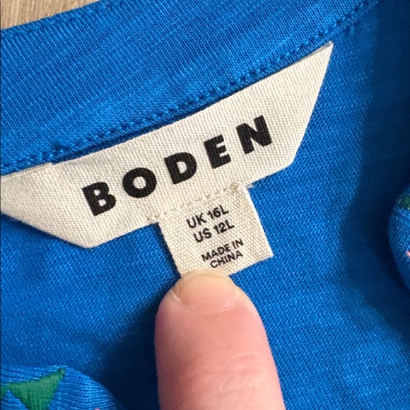 BODEN Chloe Embroidered Short Dress size 12 long blue lightweight spring summer - Picture 6 of 9